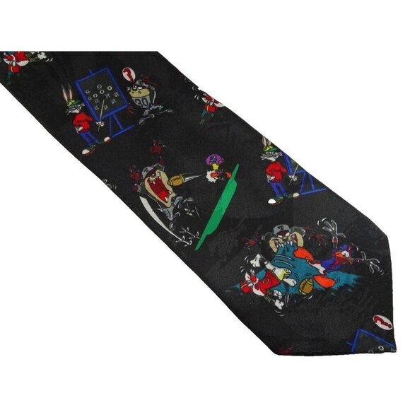 Novelty Football Tie Looney Tunes Sports Necktie - Picture 2 of 2